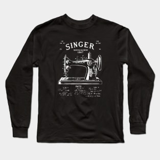 sewing machine design Long Sleeve T-Shirt